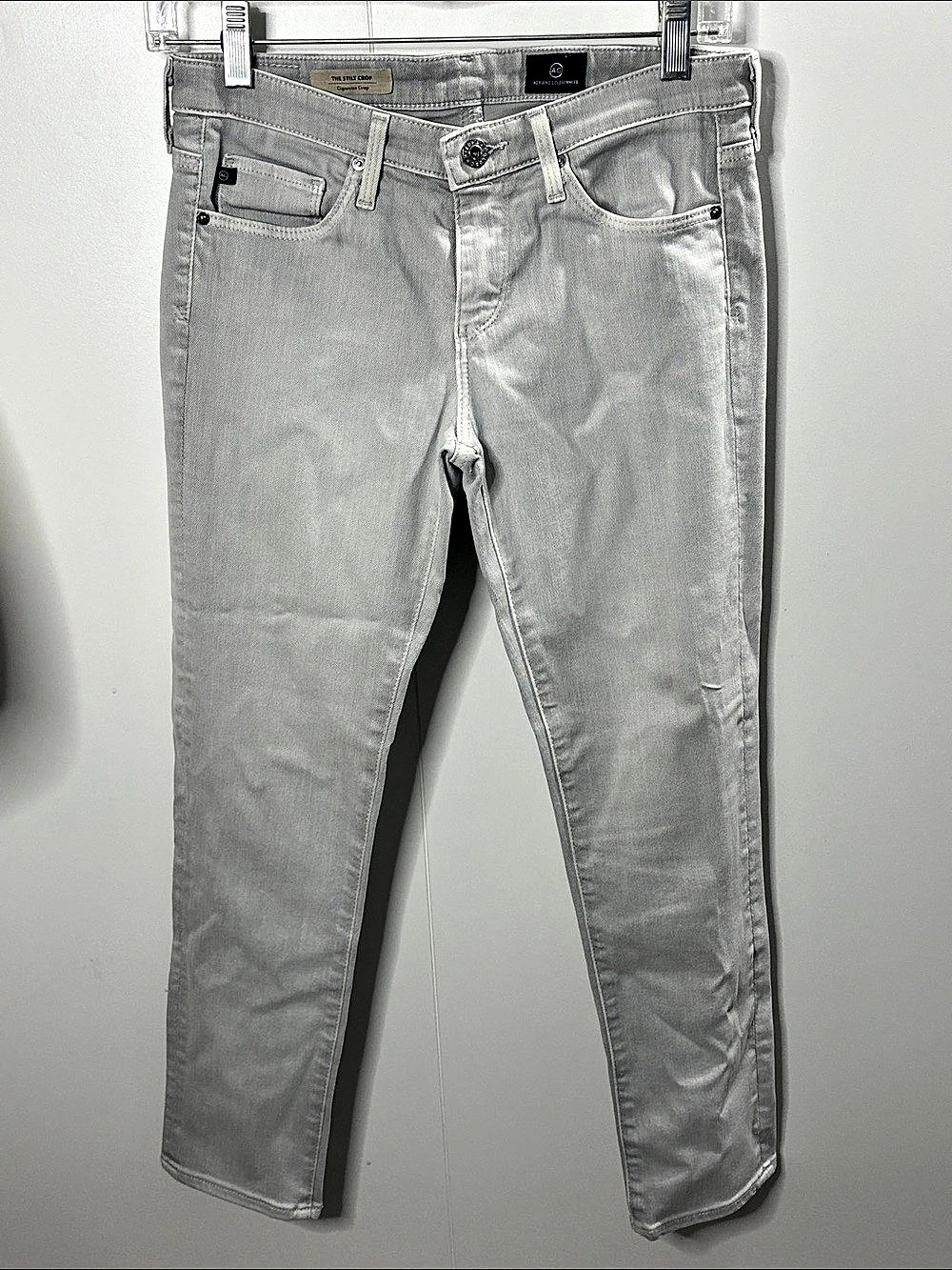 Adriano Goldschmied The Stilt Crop Skinny Jeans in Gray Waist 26 Like New